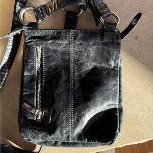 Hobo Black Leather Crossbody Bag